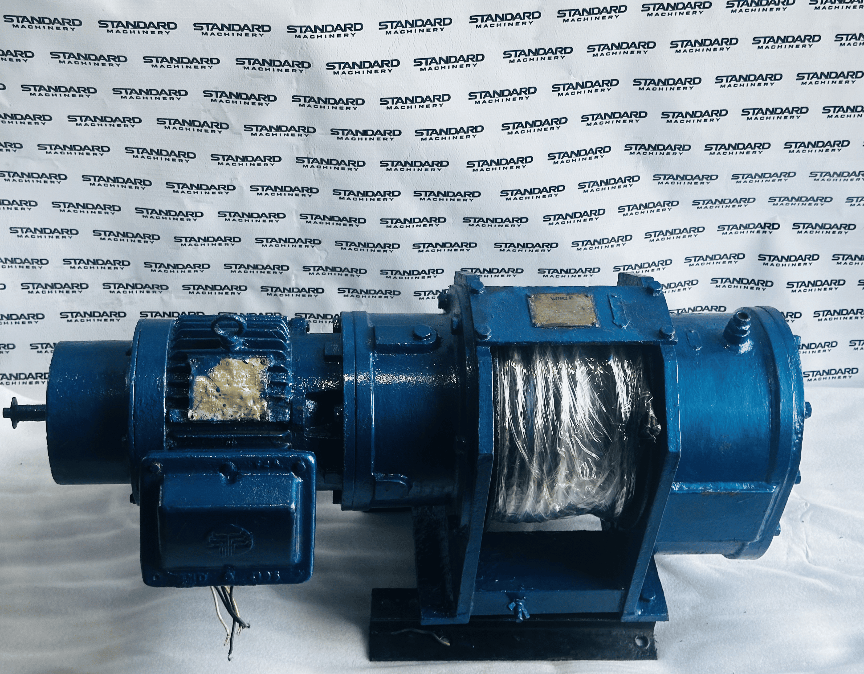 Refurbished SAM BU Winch Gear Motor with Brake — 3 HP / 2.2 kW, 18 RPM, 380–440V, Ex-Ship Korea | Standard Machinery