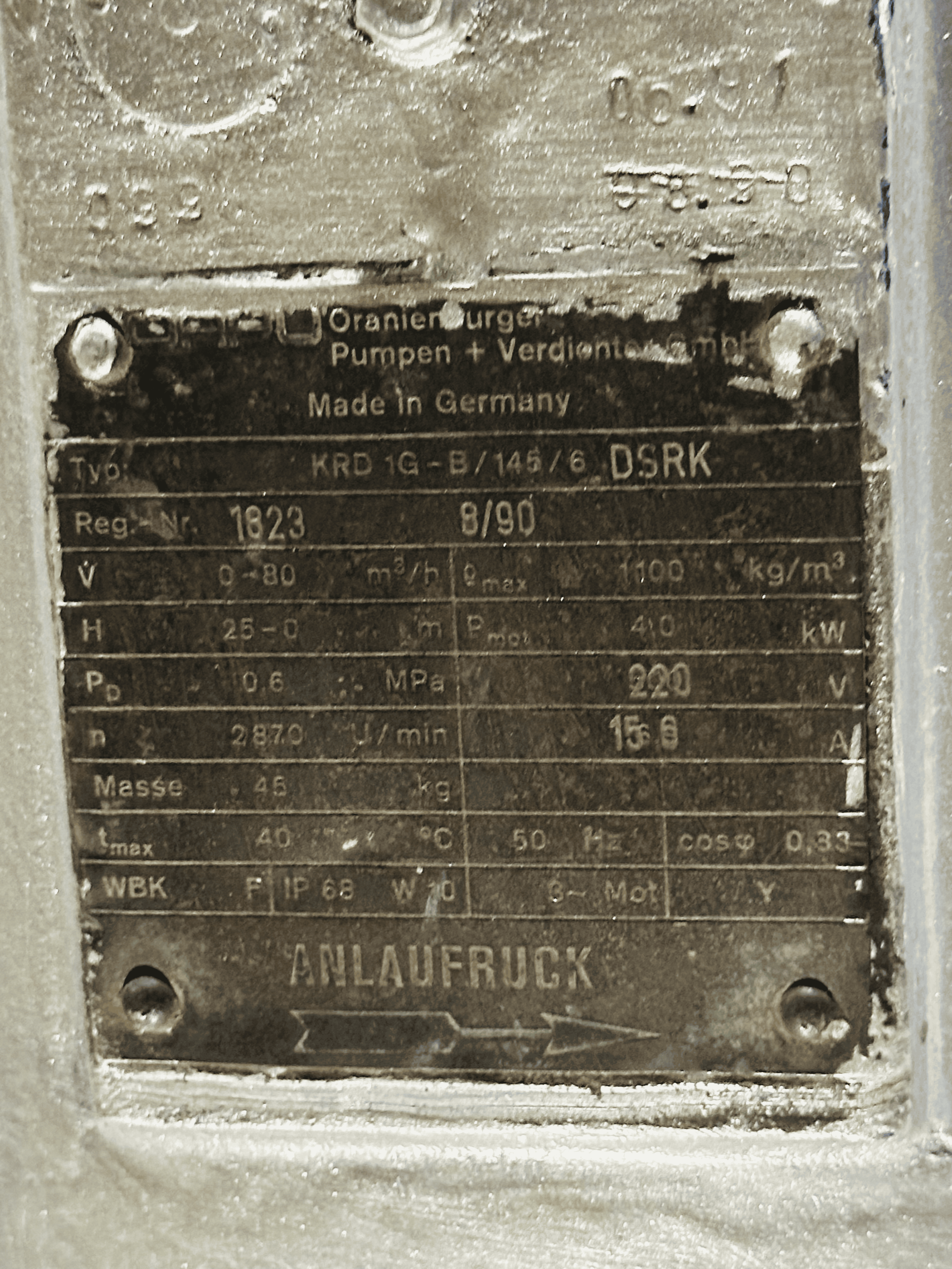 Refurbished ORPU Pumpenfabrik GmbH KRD 1G-B/145/6 submersible dewatering pump 5.5 HP IP68 aluminium body ex-ship — Standard Machinery Bhavnagar Gujarat - View 2