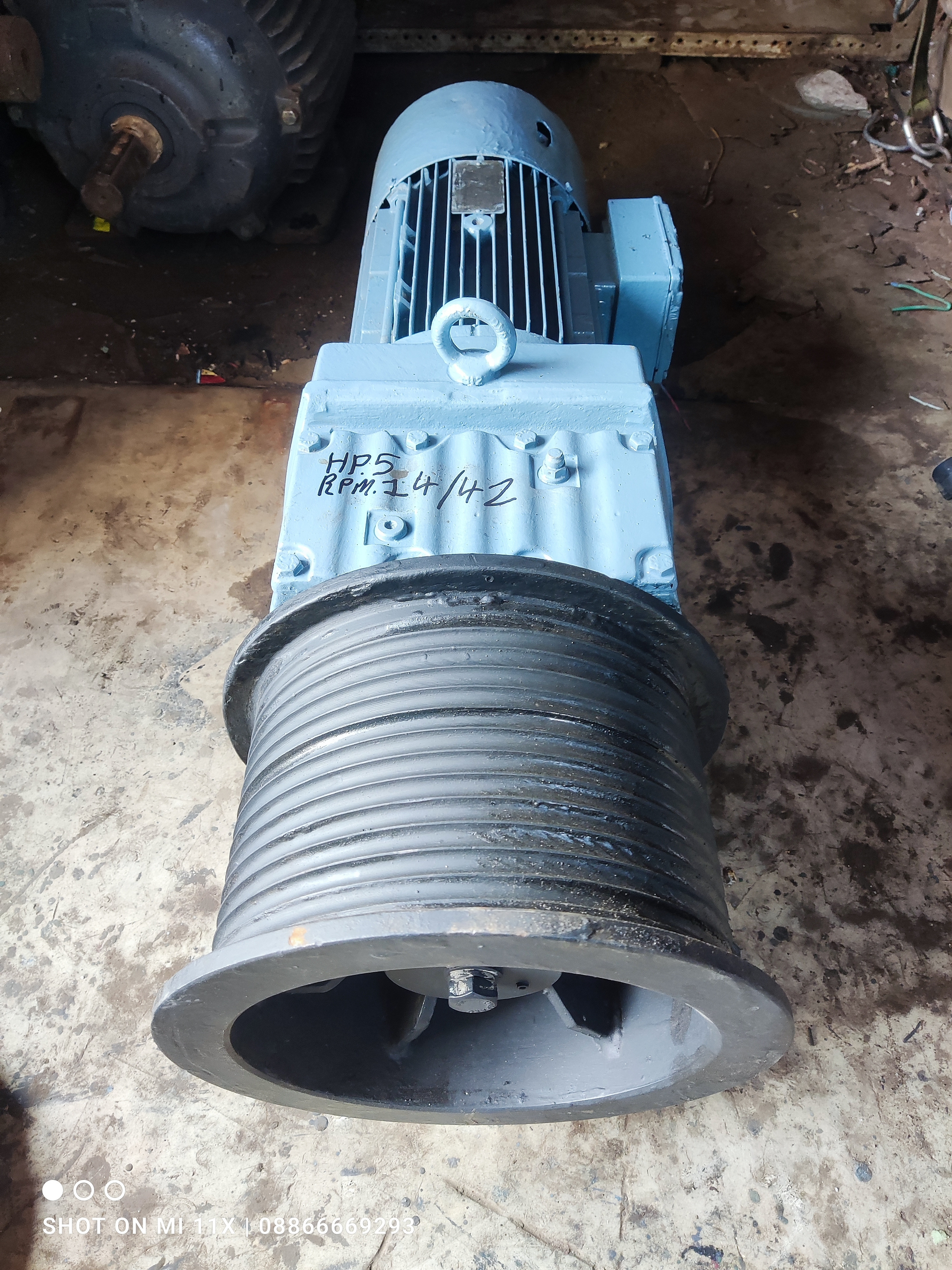 Refurbished SEW 5 HP Geared Motor with Brake & Winch Drum — 3-Phase, 380–440V, German-Made Industrial Winch Unit | Standard Machinery