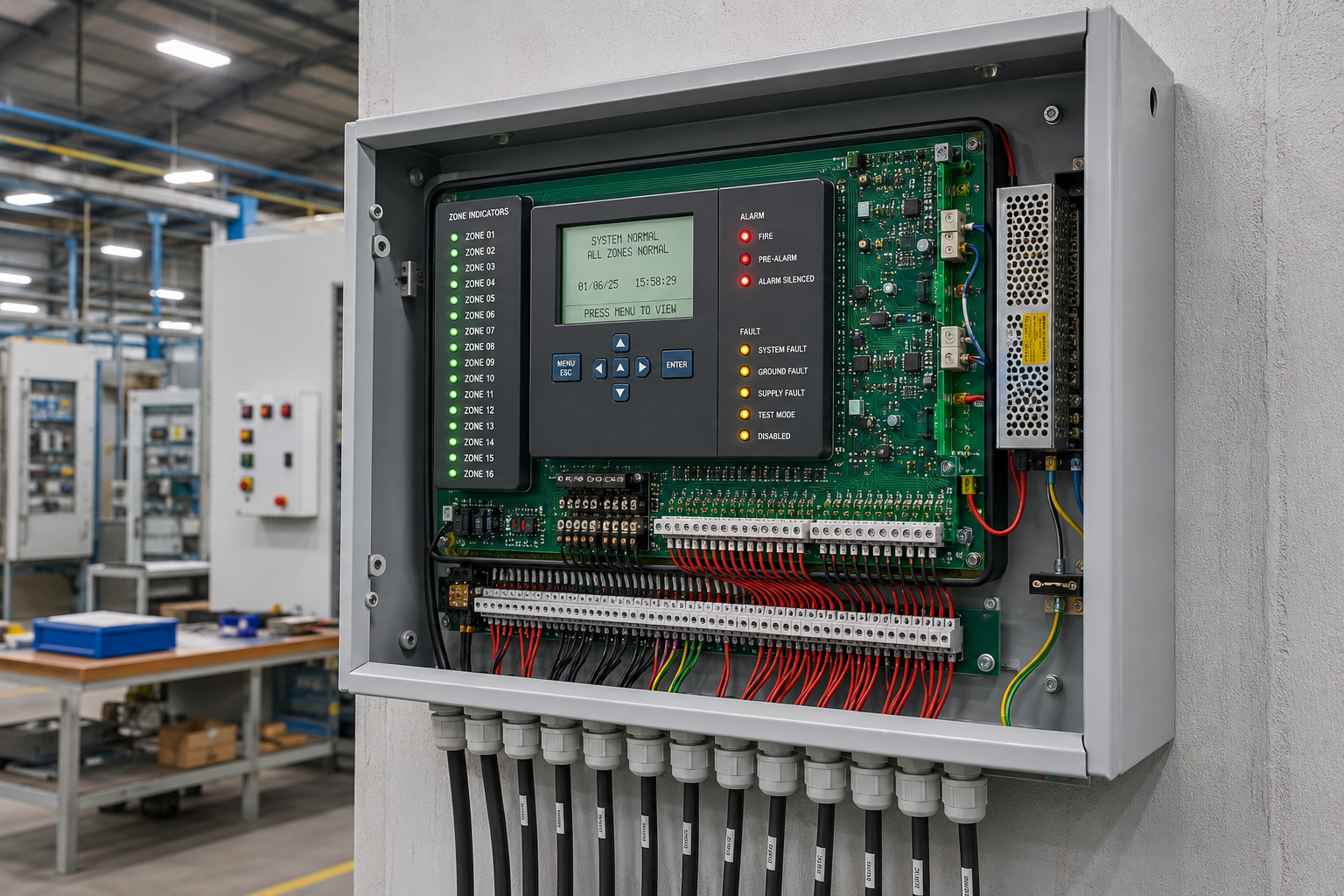 Custom-built industrial fire alarm control panel by Standard Machinery Bhavnagar Gujarat India