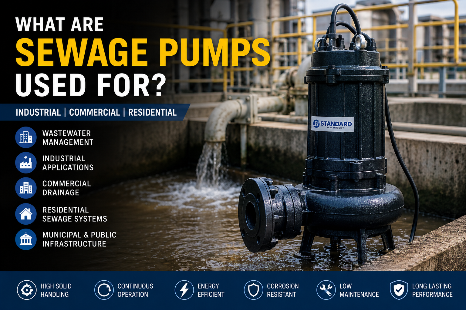 Heavy Duty Industrial Submersible Sewage Pump For Wastewater Management